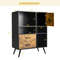 Industrial Buffet Sideboard Kitchen Cupboard with Cubbies & Drawers – Modern Storage Cabinet