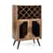 2-Door Farmhouse Kitchen Storage Bar Cabinet with Wine Rack & Glass Holder – Industrial Buffet Sideboard for Wine & Liqu