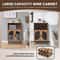 2-Door Farmhouse Kitchen Storage Bar Cabinet with Wine Rack & Glass Holder – Industrial Buffet Sideboard for Wine & Liqu