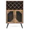2-Door Farmhouse Kitchen Storage Bar Cabinet with Wine Rack & Glass Holder – Industrial Buffet Sideboard for Wine & Liqu