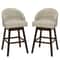 Bar Stools Set Of 2 Swivel Seats With Padded Backrest Rubber Wood Legs Comfortable Counter Height 6