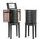 Elegant Jewelry Armoire Top Flip Mirror 4 Drawers  Side Door Storage WallMounted Jewelry Organizer 6