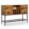 Rustic Industrial Sideboard Kitchen Buffet With 8Bottle Wine Rack 2 Storage Doors Versatile Counte 6