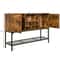Rustic Industrial Sideboard Kitchen Buffet With 8Bottle Wine Rack 2 Storage Doors Versatile Counte 7