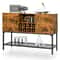 Rustic Industrial Sideboard Kitchen Buffet With 8Bottle Wine Rack 2 Storage Doors Versatile Counte 5