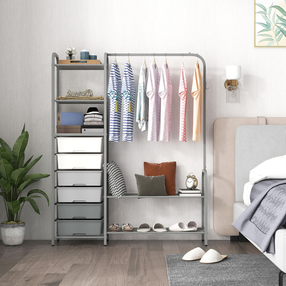 Free Standing Closet Organizer With Removable Drawers And Shelves SpaceSaving Storage Solution 0