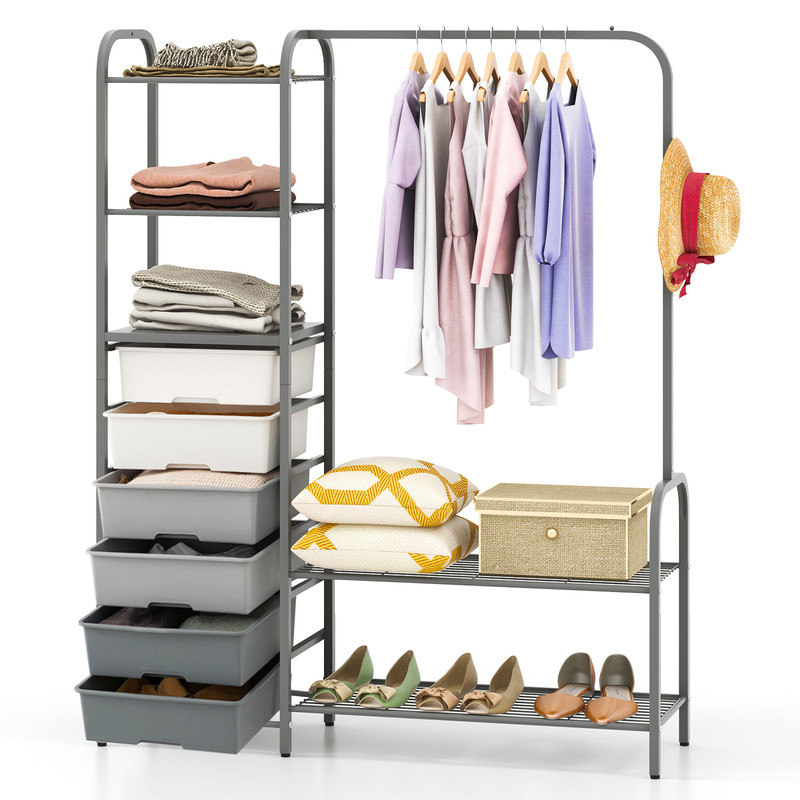 Free Standing Closet Organizer With Removable Drawers And Shelves SpaceSaving Storage Solution 2