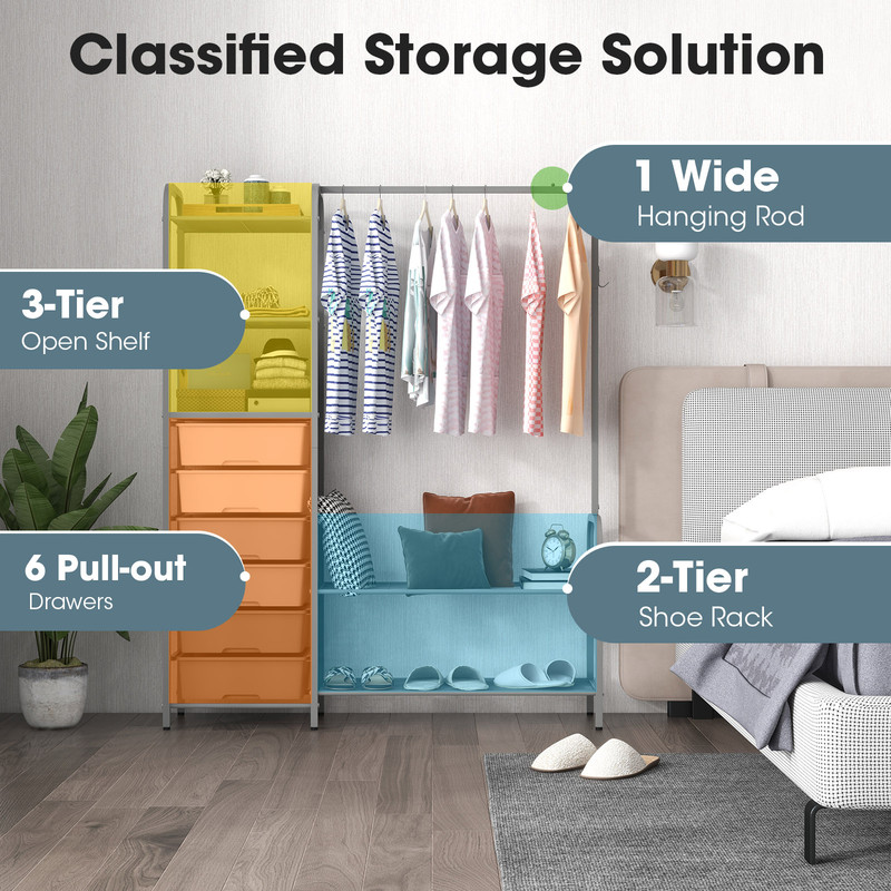 Free Standing Closet Organizer With Removable Drawers And Shelves SpaceSaving Storage Solution 5