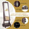 Rolling Floor Standing Mirrored Jewelry Armoire with Lock and Drawers, Secure & Stylish Storage