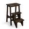 3-in-1 Rubber Wood Step Stool with Convenient Handle, Multi-Functional & Anti-Slip