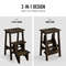 3-in-1 Rubber Wood Step Stool with Convenient Handle, Multi-Functional & Anti-Slip