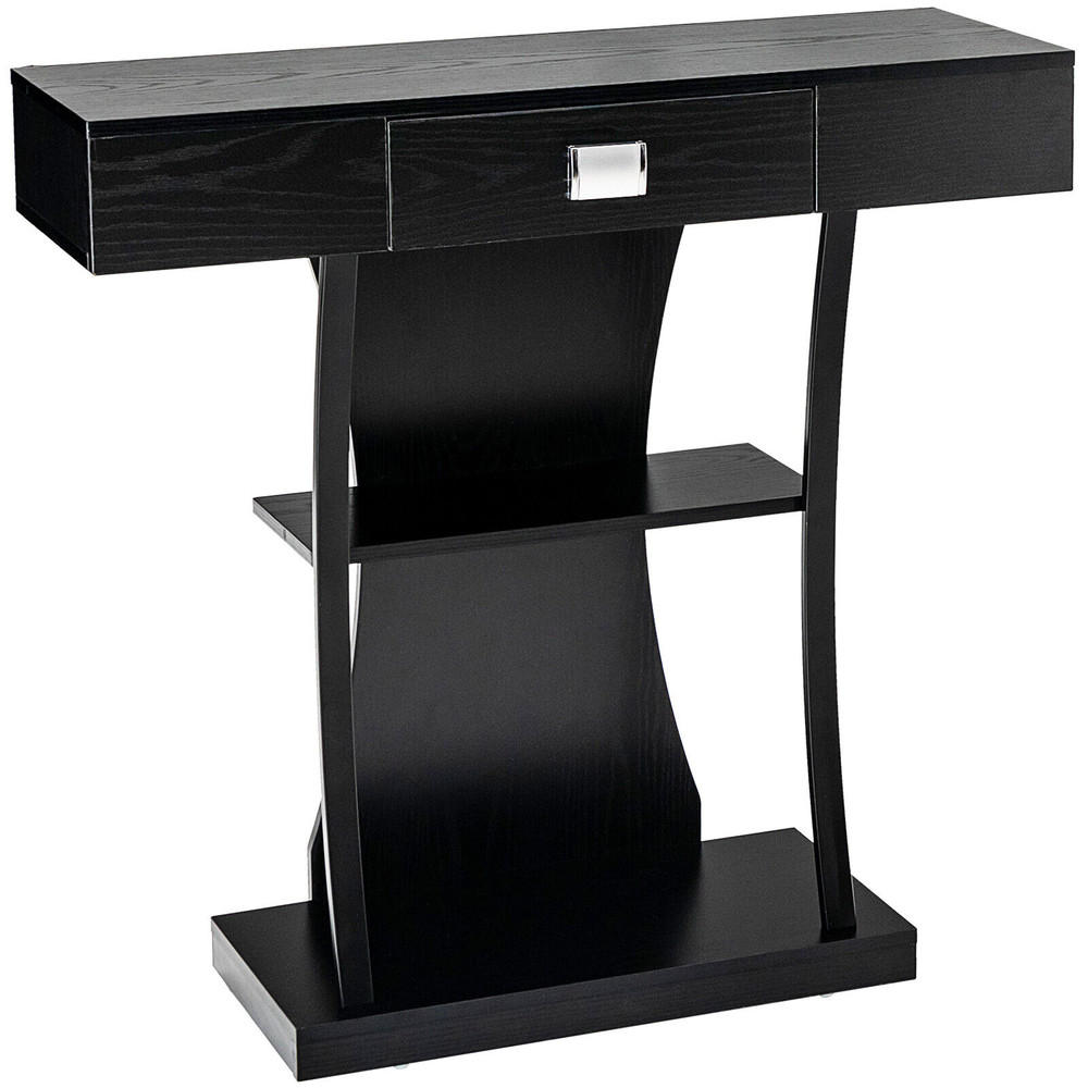 Console Table With Drawer  2Tier Shelves Entryway  Living Room Storage Solution With AntiTip Design 6