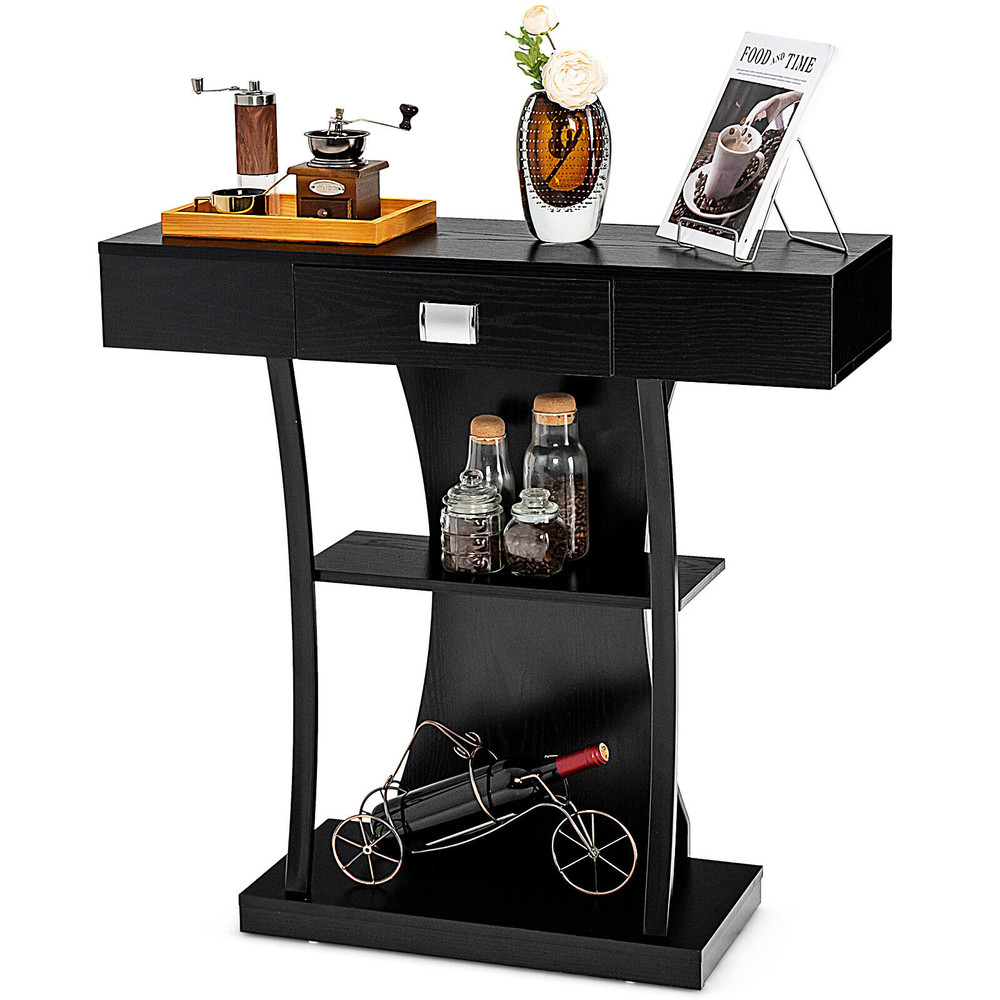 Console Table With Drawer  2Tier Shelves Entryway  Living Room Storage Solution With AntiTip Design 7