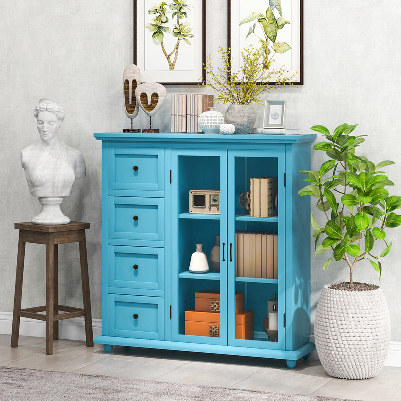 Kitchen Storage Cabinet With Drawers Doors Elegant Buffet Sideboard For Dining Room Entryway 1