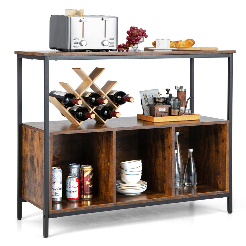 Modern Kitchen Buffet Sideboard With 3 Compartments Versatile Storage Cabinet For Dining Living Ro