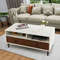 40Inch Modern Coffee Table With Storage 2Tier Rectangle Design With Shelves Drawers For Living Spa 7