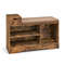 Entryway Storage Shoe Bench With 1 Drawer  3 Open Compartments Rustic Organizer With Padded Seat 7