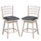 Rubber Wood Bar Stools With 360 Swivel Ergonomic PVC Leather Seats With Backrest Footrest Support 1