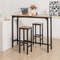 Modern Bar Chair Set 28 Inch 2Piece Counter Stools With Footrest  Adjustable Pads For Kitchen  Dini 1