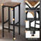 Modern Bar Chair Set 28 Inch 2Piece Counter Stools With Footrest  Adjustable Pads For Kitchen  Dini 4