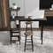 Industrial 3-Piece Bar Table and Chairs Set with 6-Bottle Wine Rack & Stemware Holder