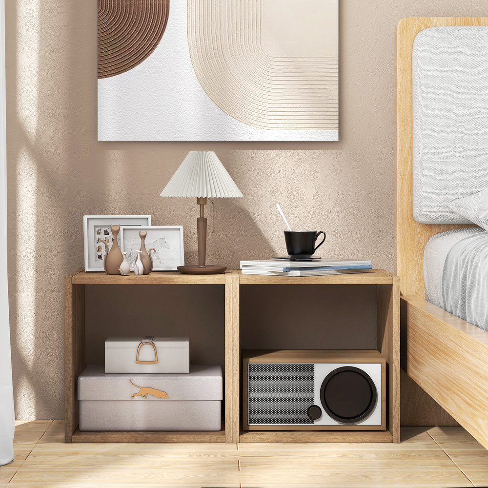 2 Cubes Stackable Bookcase for Living Room and Study Versatile Storage & Display Shelf