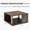 2-Tier Square Coffee Table with Storage, Sturdy, Scratch-Resistant & Non-Slip Foot Pads