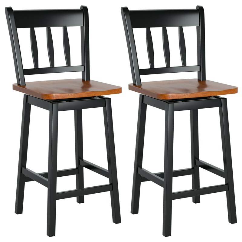 Set Of Swivel Bar Stools With 360 Swiveling For Counter And Pub Height Seating 0