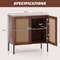 Modern Kitchen Sideboard With Rattan Doors And Adjustable Shelf Decorative Storage Cabinet For Dini 6