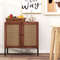Modern Kitchen Sideboard With Rattan Doors And Adjustable Shelf Decorative Storage Cabinet For Dini 4