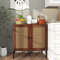 Modern Kitchen Sideboard With Rattan Doors And Adjustable Shelf Decorative Storage Cabinet For Dini 5