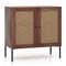 Modern Kitchen Sideboard With Rattan Doors And Adjustable Shelf Decorative Storage Cabinet For Dini 0