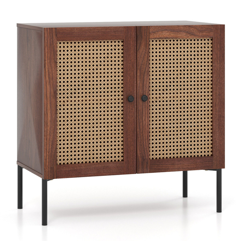 Modern Kitchen Sideboard With Rattan Doors And Adjustable Shelf Decorative Storage Cabinet For Dini 0