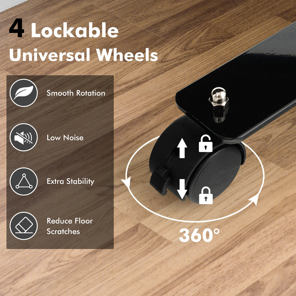 6 Feet Single Panel Rolling Room Divider with Wheels – Portable Privacy Screen for Home & Office