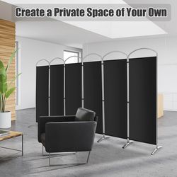 6 feet 6-panel freestanding folding privacy screen room divider – breathable, adjustable & space-saving