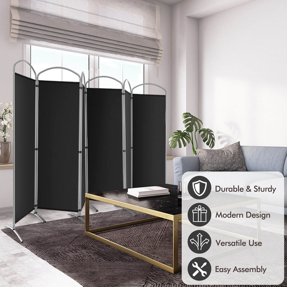 6 Feet 6-Panel Freestanding Folding Privacy Screen Room Divider – Breathable, Adjustable & Space-Saving
