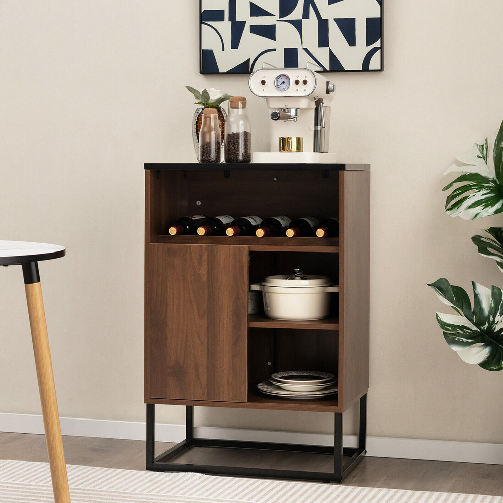 Wine Storage Cabinet Buffet Sideboard with Adjustable Shelf & Sliding Door – Multi-Functional Storage & Display
