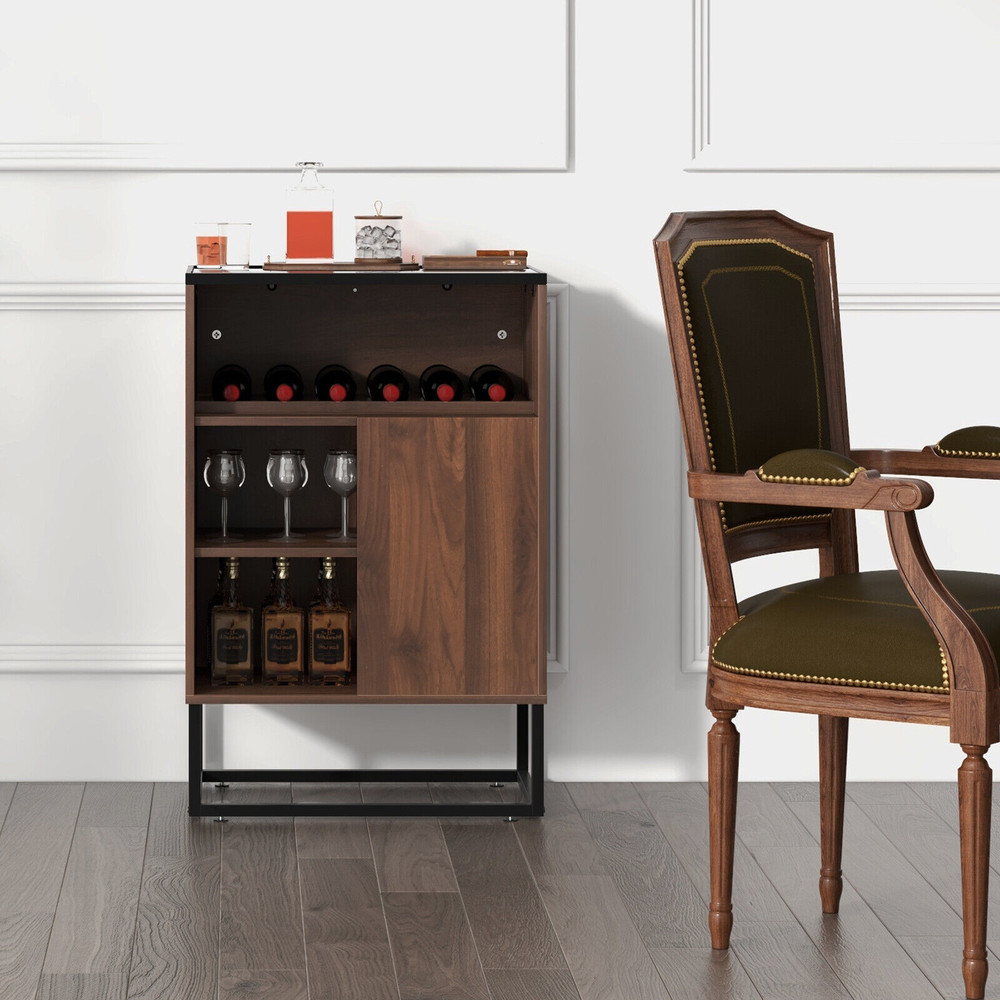 Wine Storage Cabinet Buffet Sideboard with Adjustable Shelf & Sliding Door – Multi-Functional Storage & Display