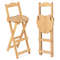 24 Inch Set of 2 Bamboo Folding Barstools with Footrests & Handles – Space-Saving, Ergonomic Bar Chairs