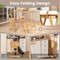 24 Inch Set of 2 Bamboo Folding Barstools with Footrests & Handles – Space-Saving, Ergonomic Bar Chairs
