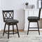 2-Piece 25 Inch Swivel Counter Height Barstool Set with Rubber Wood Legs – Rustic & Sturdy