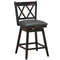 2-Piece 25 Inch Swivel Counter Height Barstool Set with Rubber Wood Legs – Rustic & Sturdy