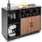 Industrial Sideboard Cabinet with Removable Wine Rack & Glass Holder – Rustic Storage Buffet for Dining Room