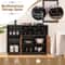 Industrial Sideboard Cabinet with Removable Wine Rack & Glass Holder – Rustic Storage Buffet for Dining Room