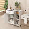 Bathroom Cabinet Floor Cabinet with Drawer & Open Compartments, Adjustable Shelf, Freestanding Storage Organizer