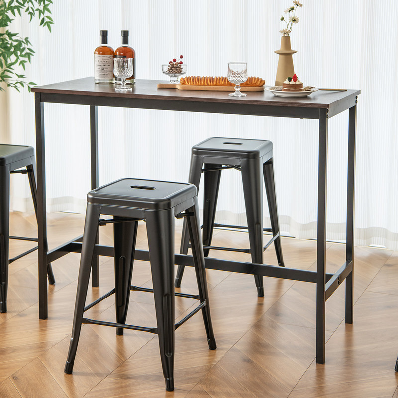 Stackable Metal Bar Stools Backless Counter Height Bar Chairs For Kitchen Island Bar Or Bistro Seat 1