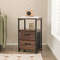 Bedside Tables With Fabric Drawers And Metal Frame Nightstands With Open Shelf Storage For Bedroom  1