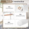 Modern Nightstand With Solid Wood Legs Stylish Drawer Bedside Table With Rattan Accent Golden Handl 6