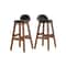PU Leather Upholstered Barstools With Back Cushion Counter Height Chairs With Footrest Solid Wood 0