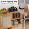 Natural Rattan Buffet Cabinet with 2 Doors & 2 Cubbies, Stylish Storage for Dining & Living Rooms